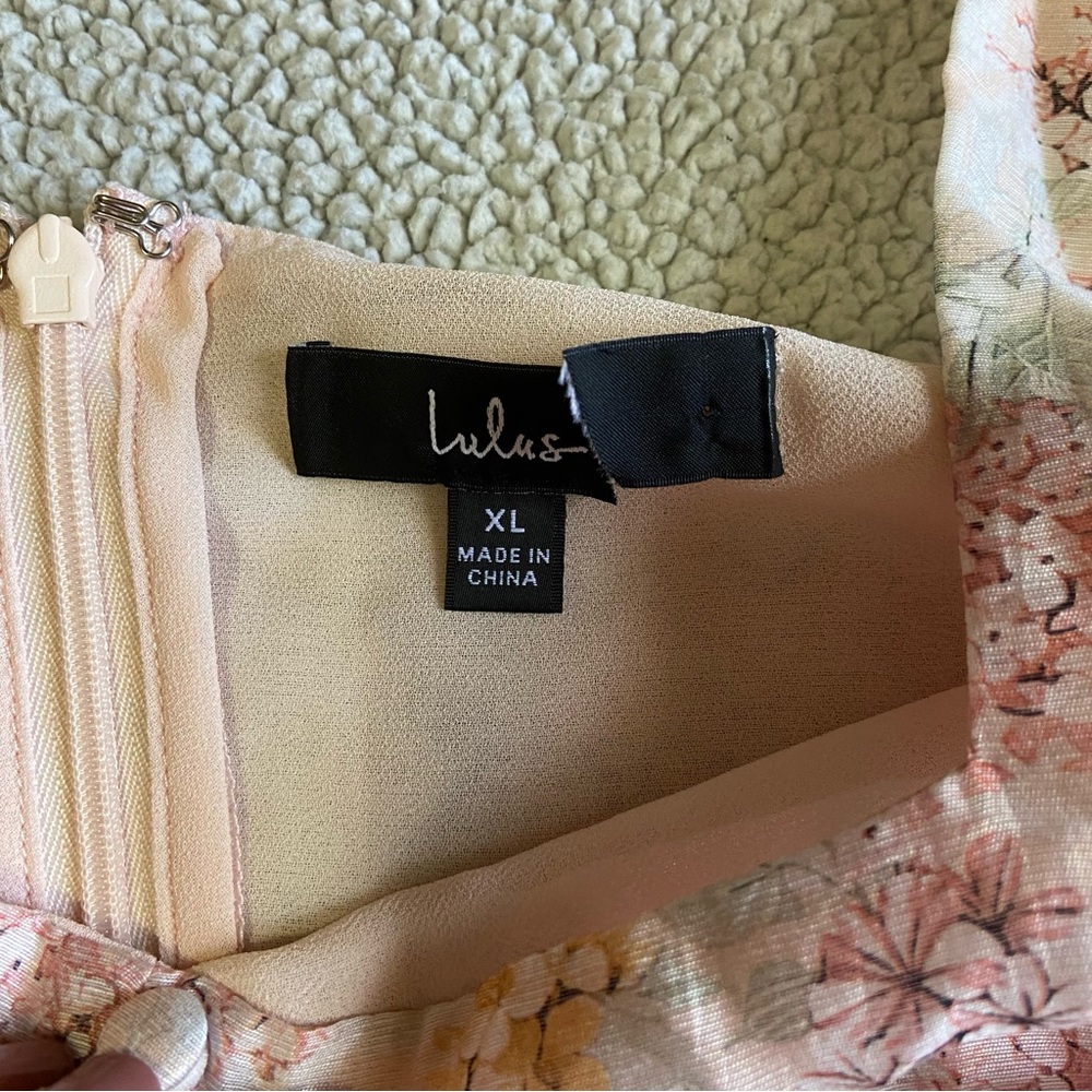 NWOT Lulus Darling Adoration Blush Pink Floral Midi Dress - Picture 4 of 9